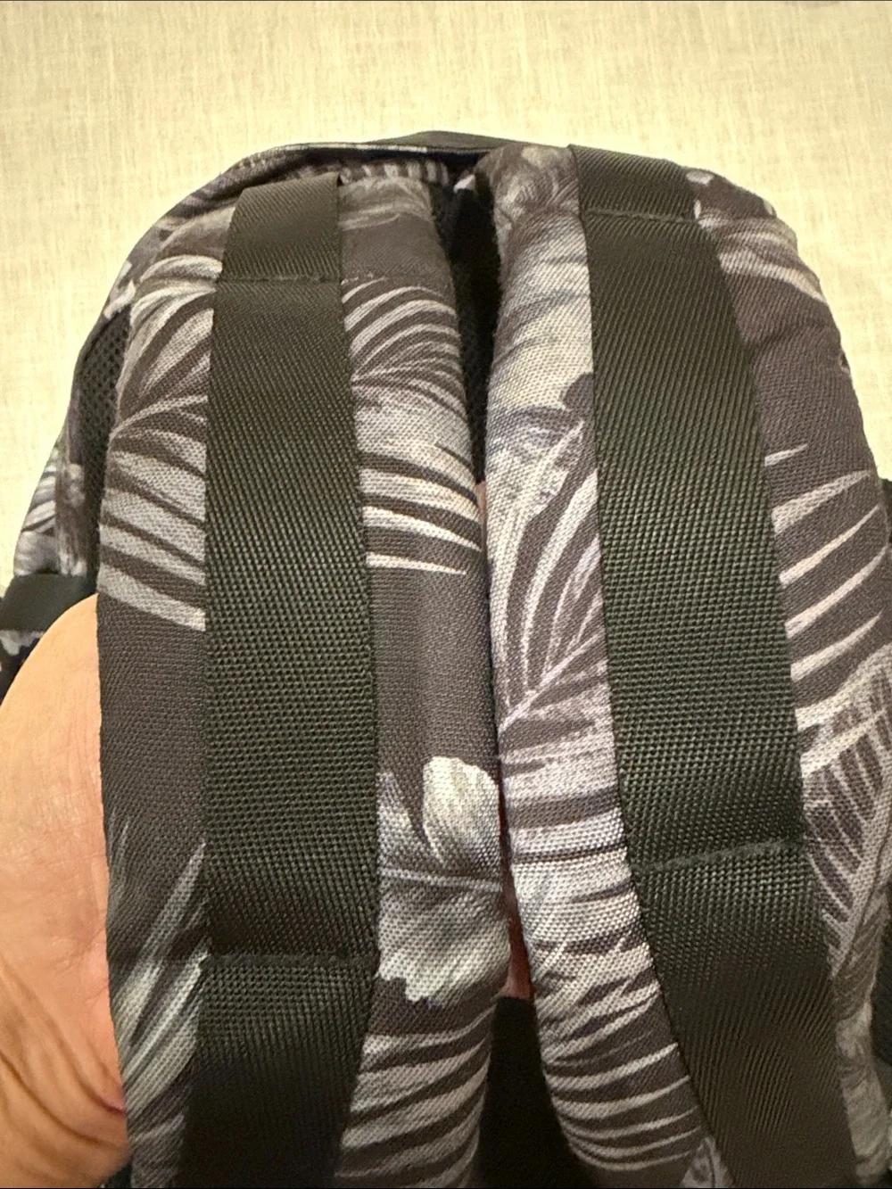 PINK Victoria's Secret Black & Gray Tropical Leaf Women’s Backpack